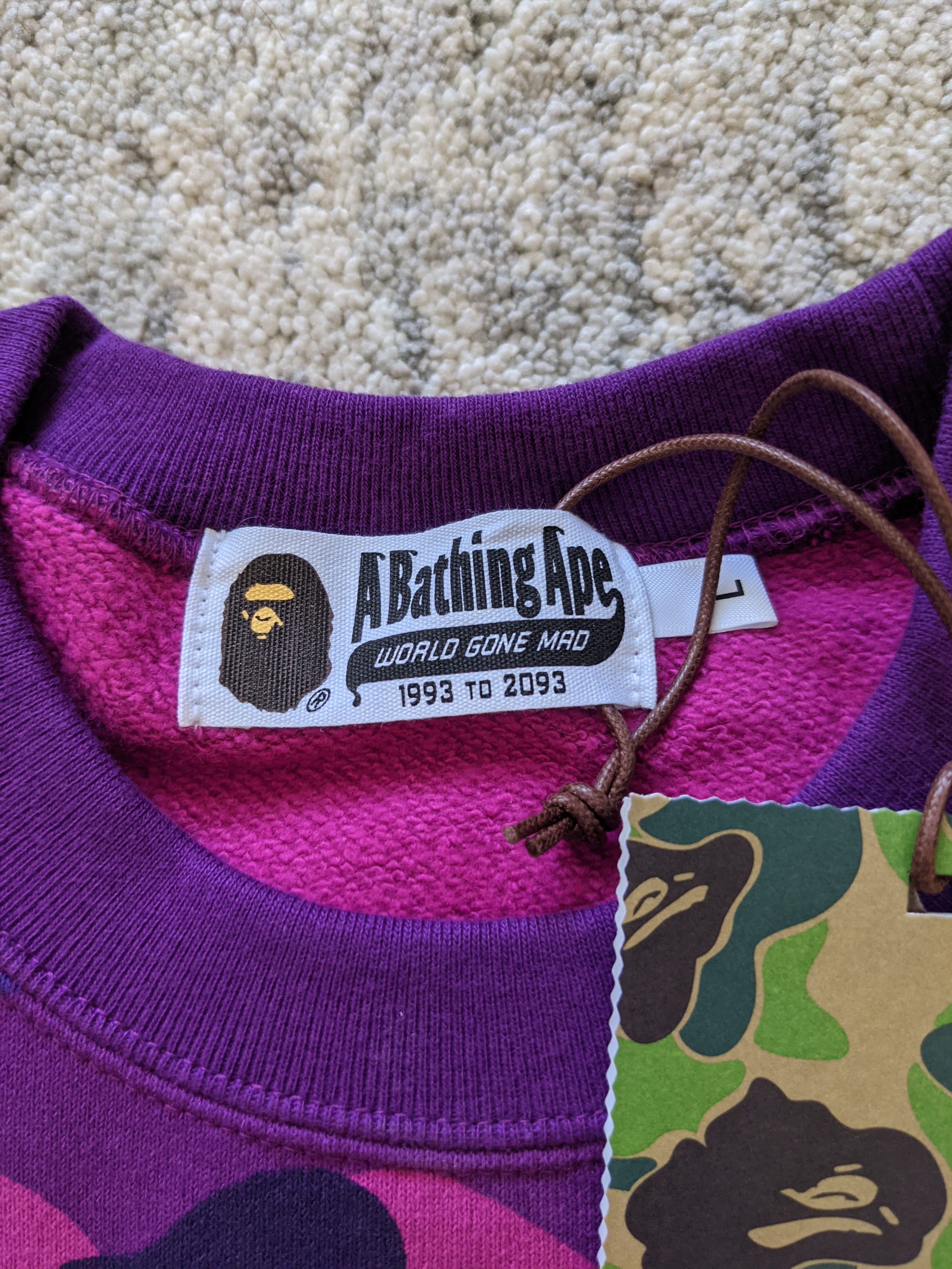 Bape Bape Purple Camo Crewneck Size US L / EU 52-54 / 3 - 3 Thumbnail
