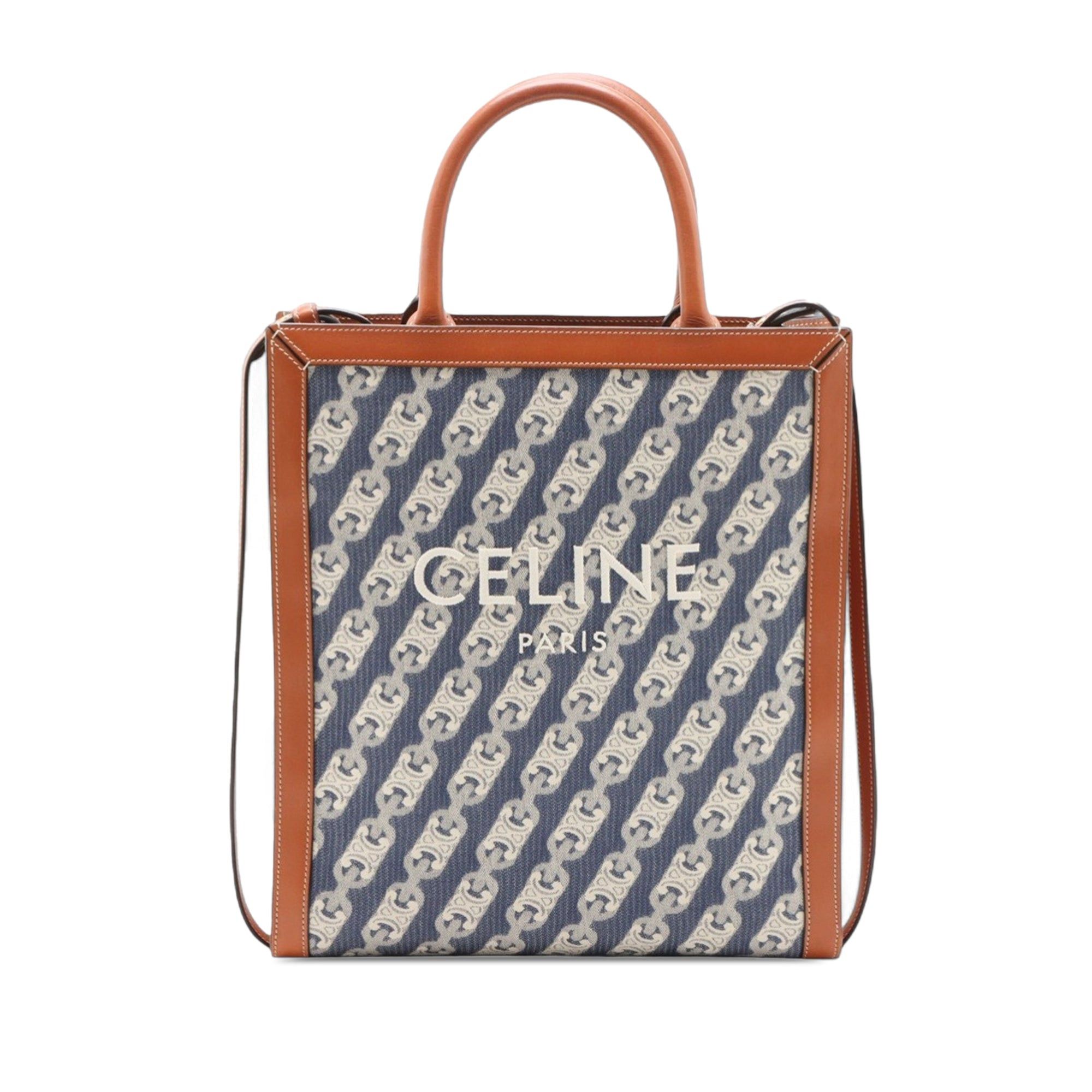 Celine Small Triomphe Canvas Maillon Vertical Cabas Satchel Size ONE SIZE - 1 Thumbnail