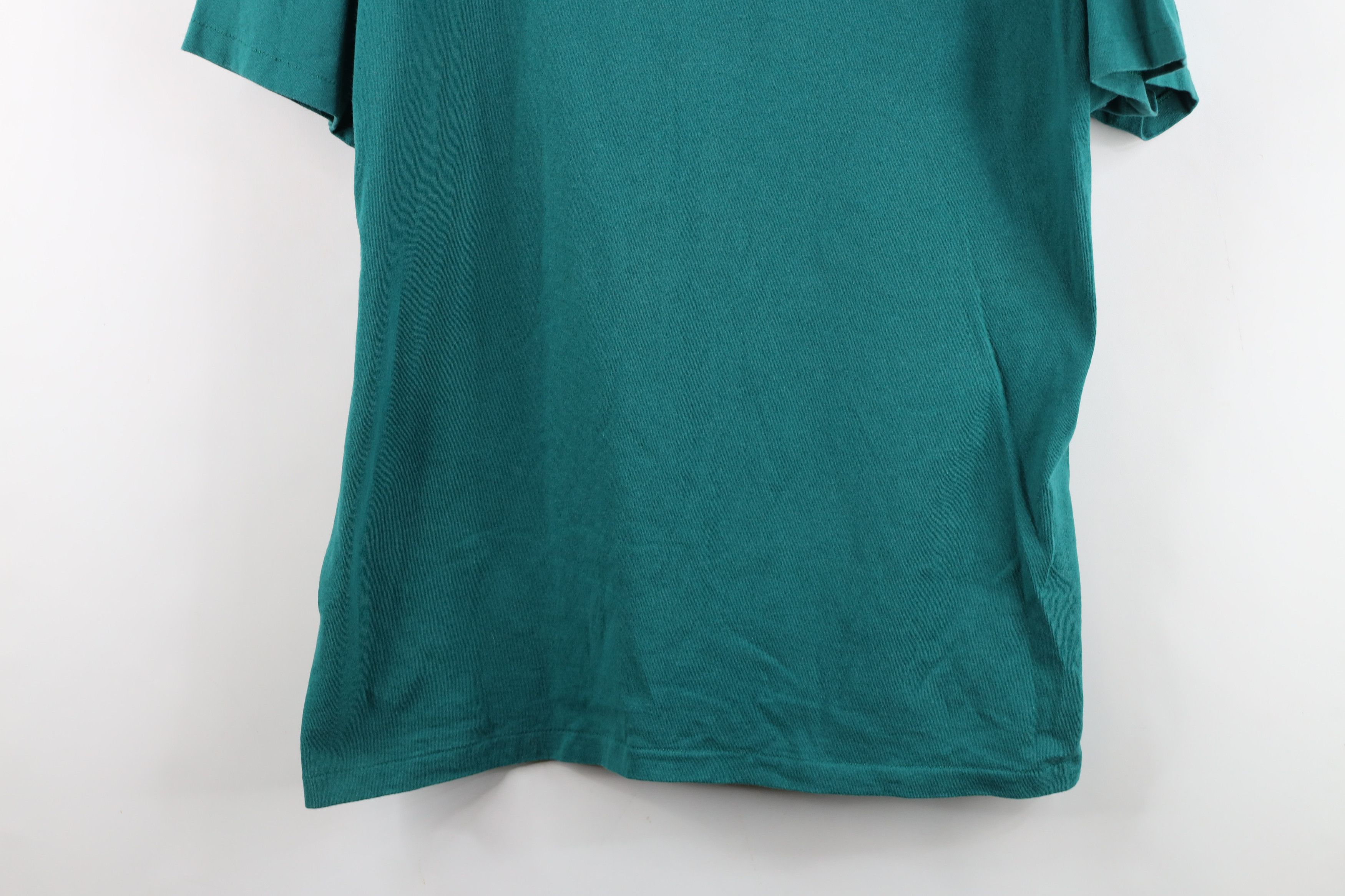 Hanes Vintage 90s Hanes Short Sleeve V-Neck T-Shirt Green Cotton Size US M / EU 48-50 / 2 - 3 Thumbnail