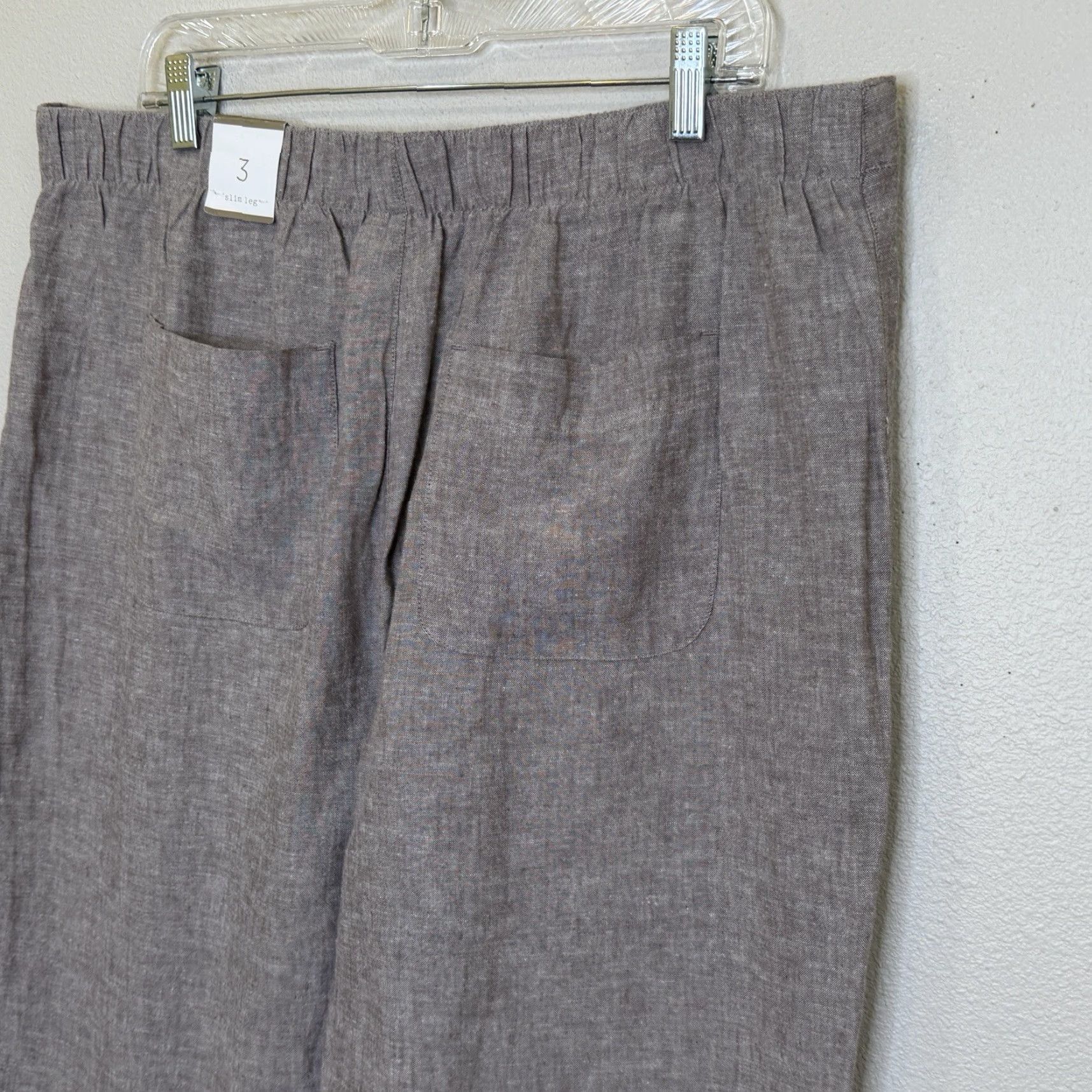 Vintage VINTAGE Chico’s Saba Pants NWT Style: Dress Pants Women’s Linen Blend High Rise Pull On Wide Leg Taupe Sz 3/XL Inseam 31 in Brown Beach Bohemian 90s? Size 40" / US 18 - 6 Thumbnail