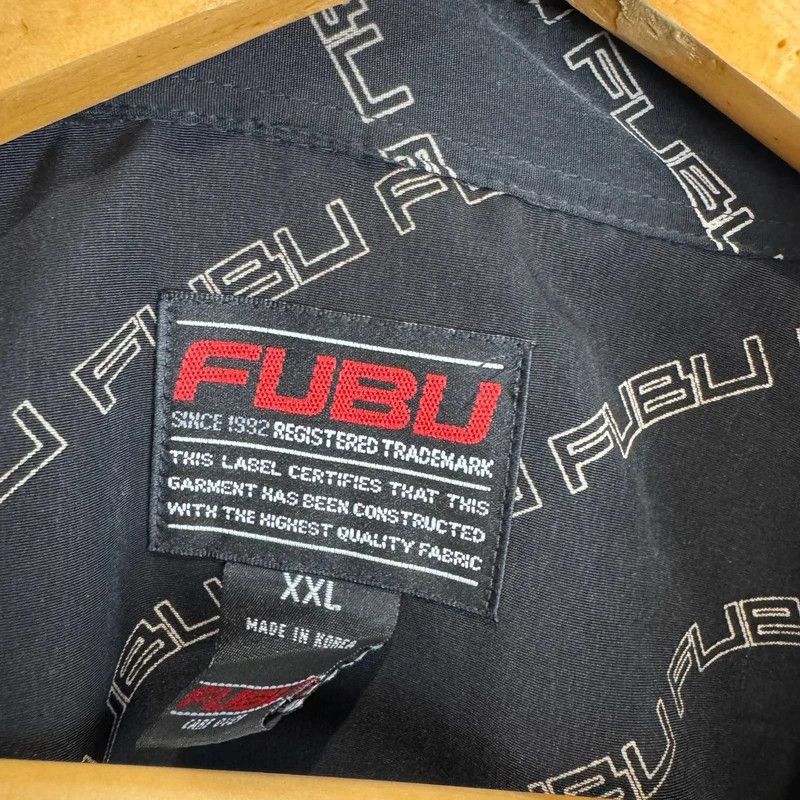 Fubu FUBU XXL Black All-Over Logo Button-Up Shirt Size US XXL / EU 58 / 5 - 3 Thumbnail