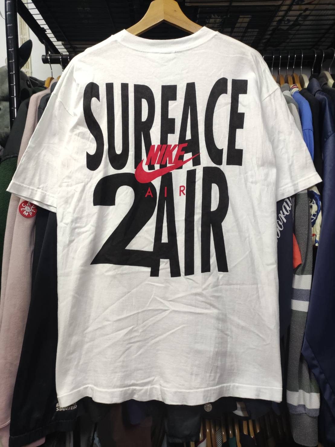 Nike Rare! Vtg 90's Nike Air Jordan " Surface 2 Air " T-Shirt Size US XL / EU 56 / 4 - 2 Thumbnail