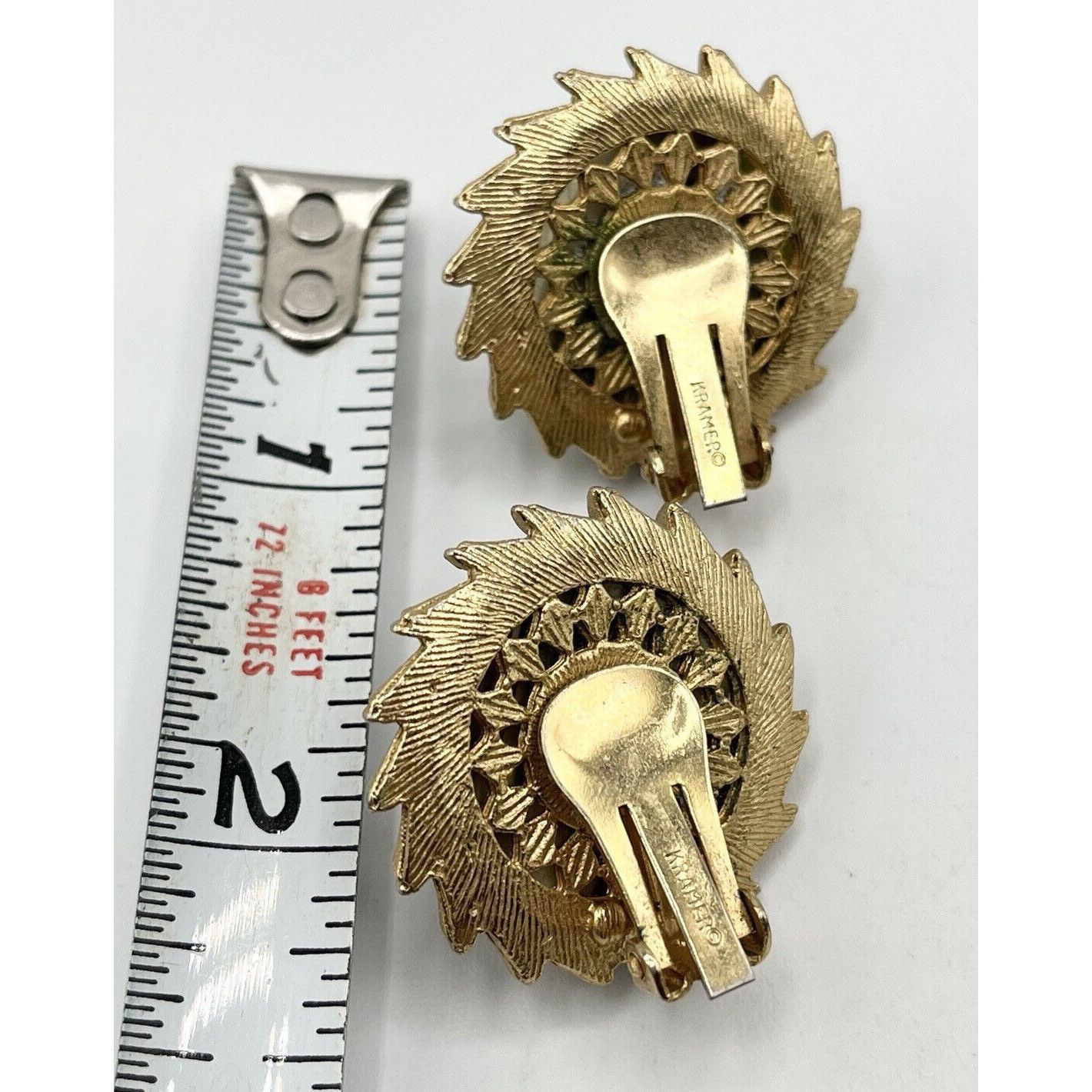 Vintage Vintage Kramer Marbleized Gold Clip On Earrings Size ONE SIZE - 4 Thumbnail