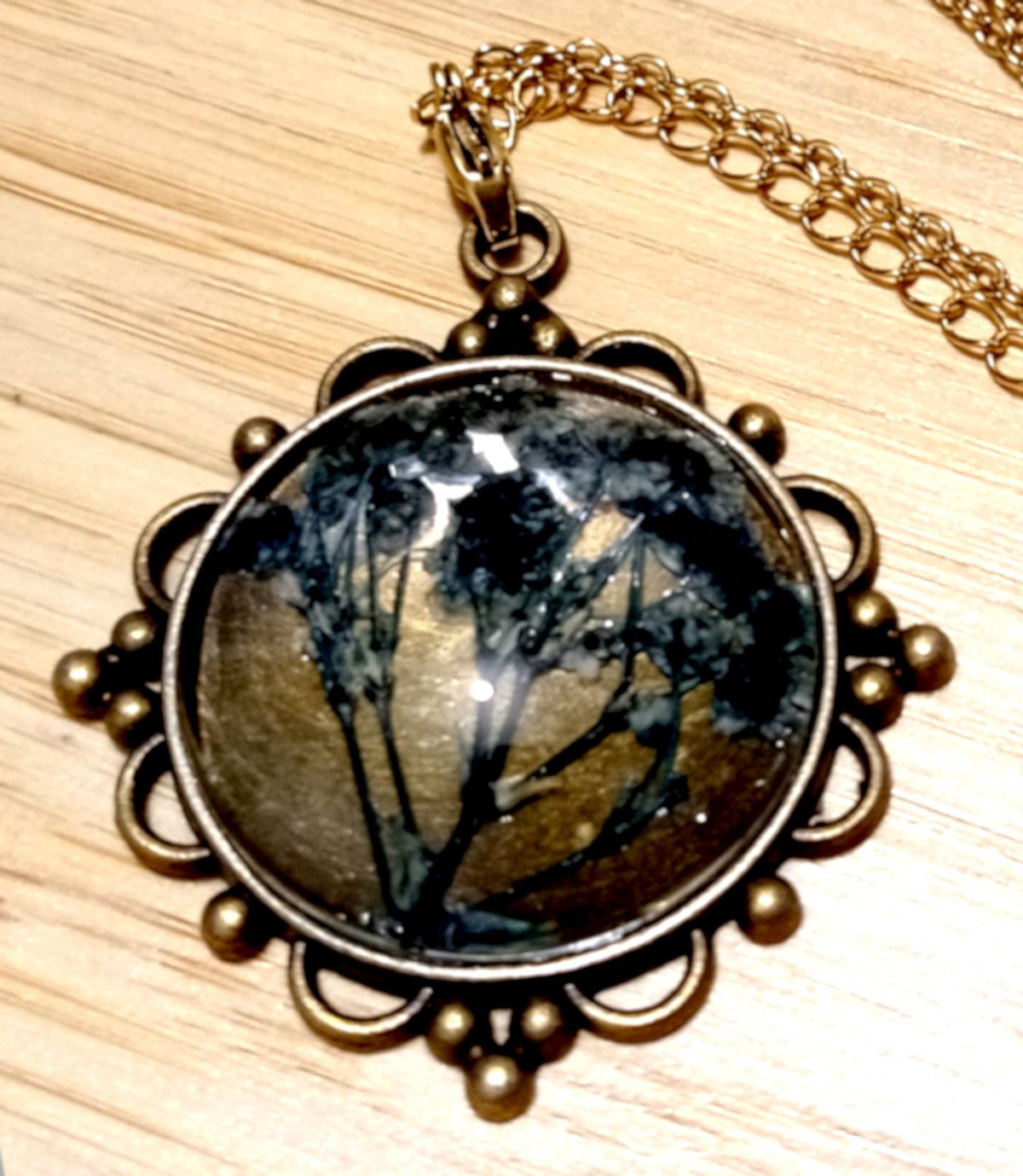 Hysteric Glamour × Vintage Stunning Ice Natural Plant Tree Of Life Gold Necklace RARE Size ONE SIZE - 2 Thumbnail