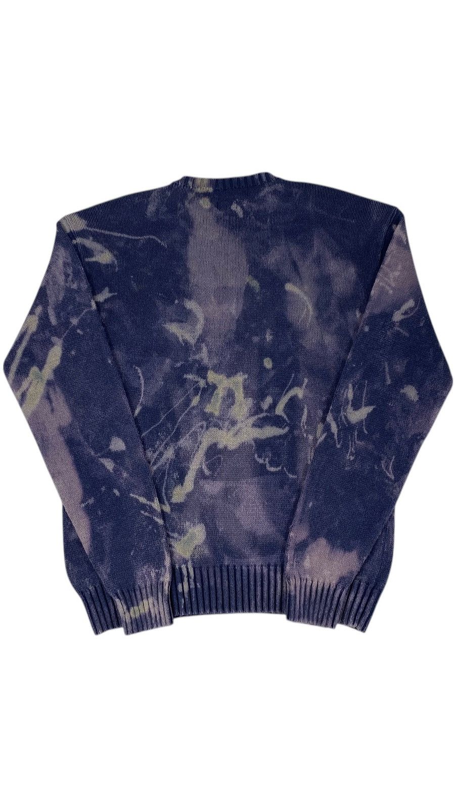 Polo Ralph Lauren × Vintage VTG Acid Dyed Blue Hong Kong Ralph Lauren Cable Knit Sweater Size US XL / EU 56 / 4 - 2 Thumbnail