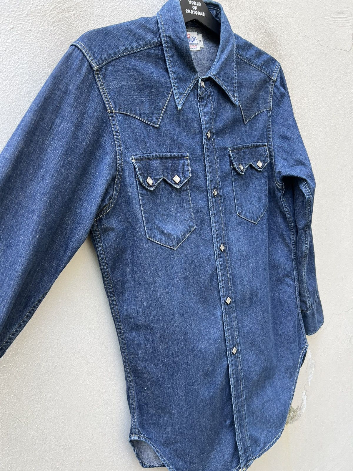 Levi's Vintage Clothing × Vintage Vintage 2000 LVC Levi’s Short Horn Denim Western Shirt Size US M / EU 48-50 / 2 - 14 Thumbnail