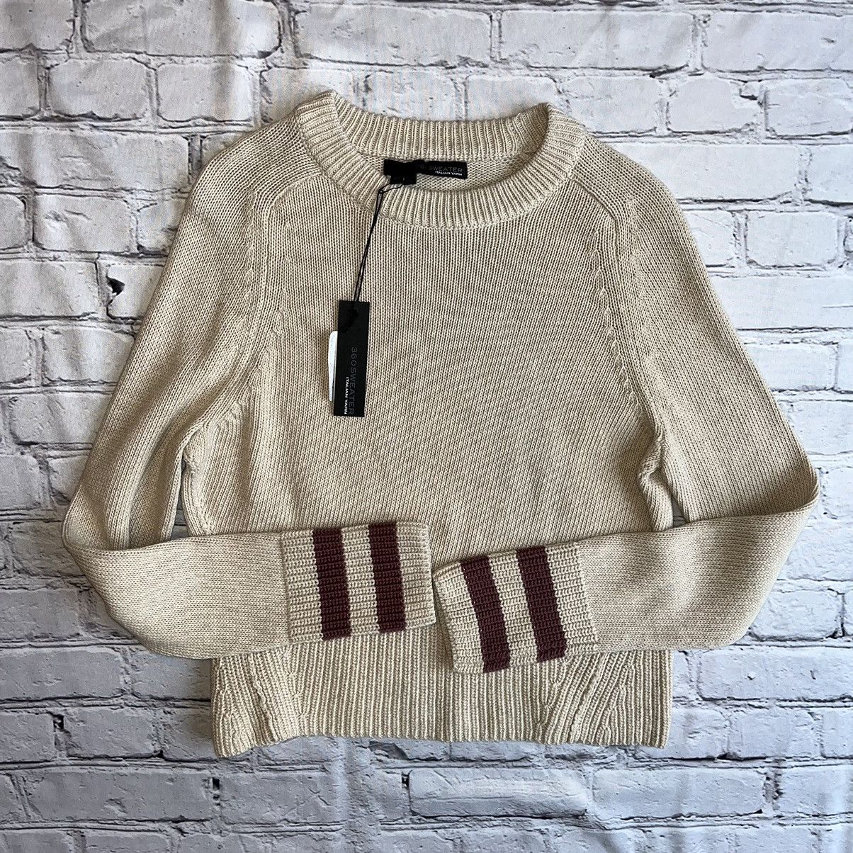 image of Designer 360 Sweater Italian Yarn Womens Xs in Beige