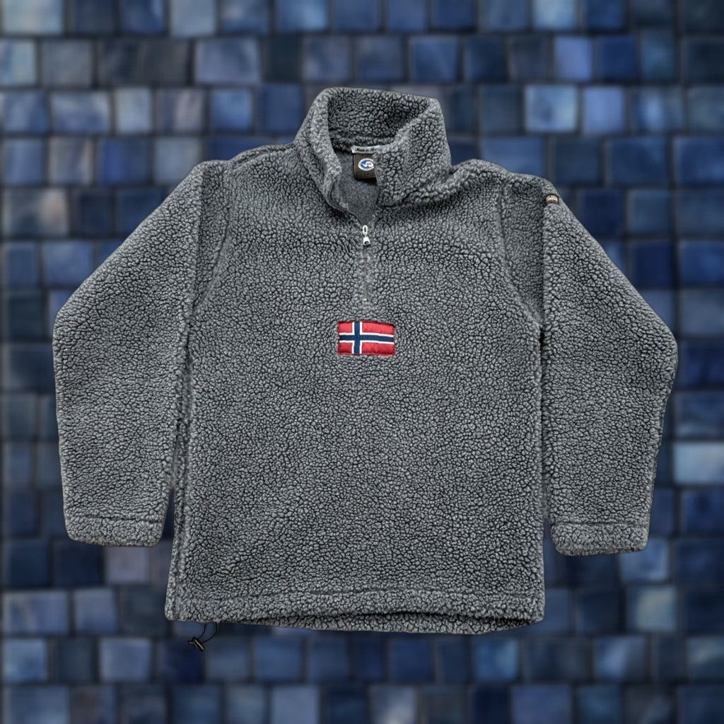 Napapijri VINTAGE Napapijri Geographic Fleece Sherpa 1/4 Zip Pullover Jacket Mens XS Gray Embroidered Logo 90s Style Jacket Mens XS Size US XS / EU 42 / 0 - 1 Thumbnail