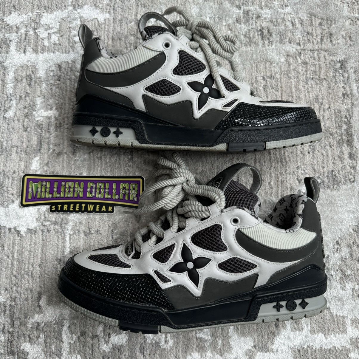Pre-owned Louis Vuitton Skate Trainer Sneaker ‘grey Black' Sz- 8.5lv