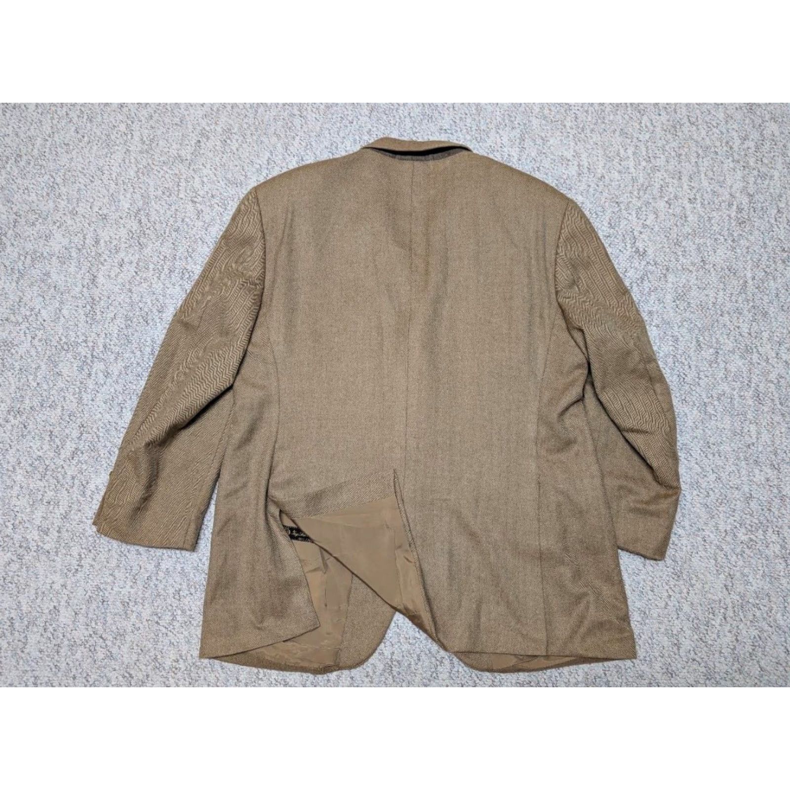 Nordstrom NORDSTROM blazer LORO PIANA cashmere herringbone tan brown jacket 46R Size 46R - 2 Thumbnail
