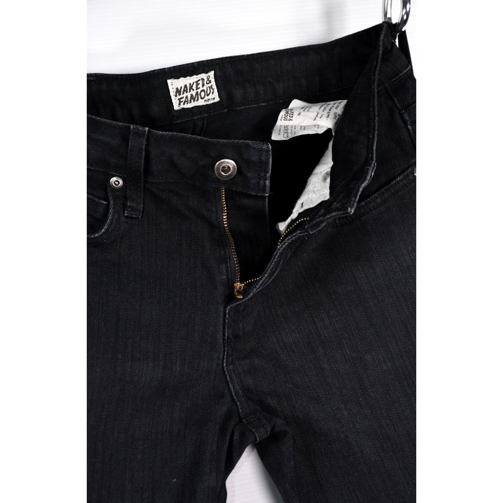 Vintage Naked & Famous Denim Super Guy Black Power-Stretch Jeans Men's 32 W 95%COTTON 5%ELASTANE Regular Slim Black Jeans Mens XS-XL (adjusted) Size US 32 / EU 48 - 5 Thumbnail