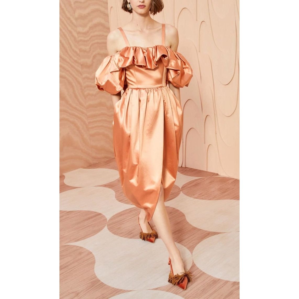 Ulla Johnson NWT Ulla Johnson Women's Lelita Off Shoulder Midi Dress Size M / US 6-8 / IT 42-44 - 1 Thumbnail