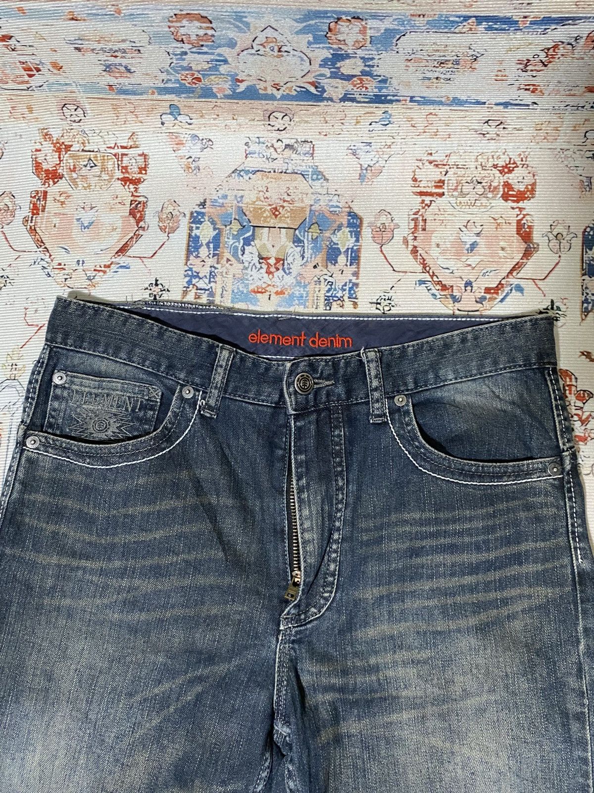 Element Element Skatebord Y2K Straight Deep Blue Wash Jeans Size US 31 - 5 Thumbnail