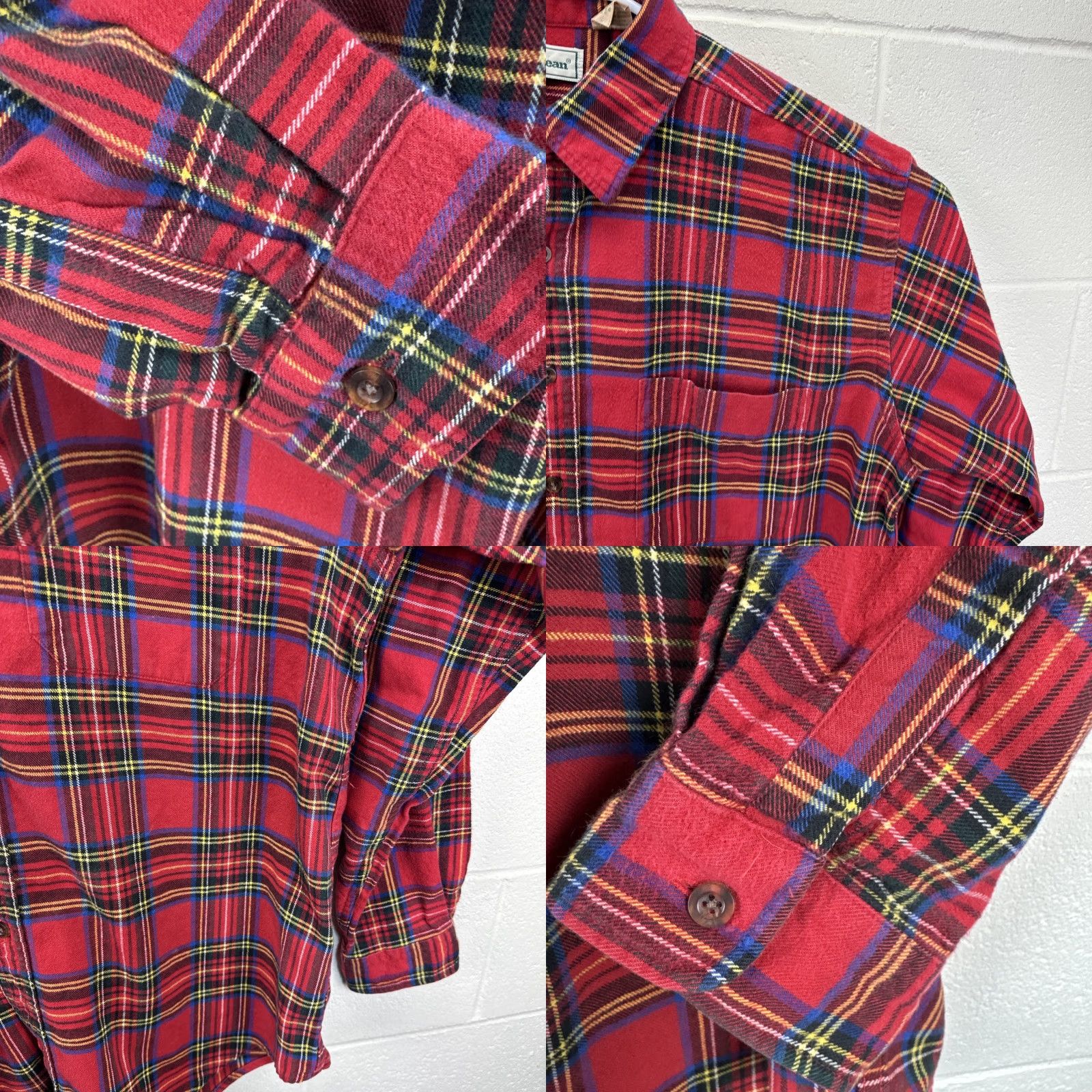 Vintage VINTAGE L.L.Bean DL10 Men’s Large Shirt Red Plaid Flannel Cotton Pocket Button-Up Christmas Plaid Shirts Mens Regular Long Sleeve Size US L / EU 52-54 / 3 - 8 Thumbnail