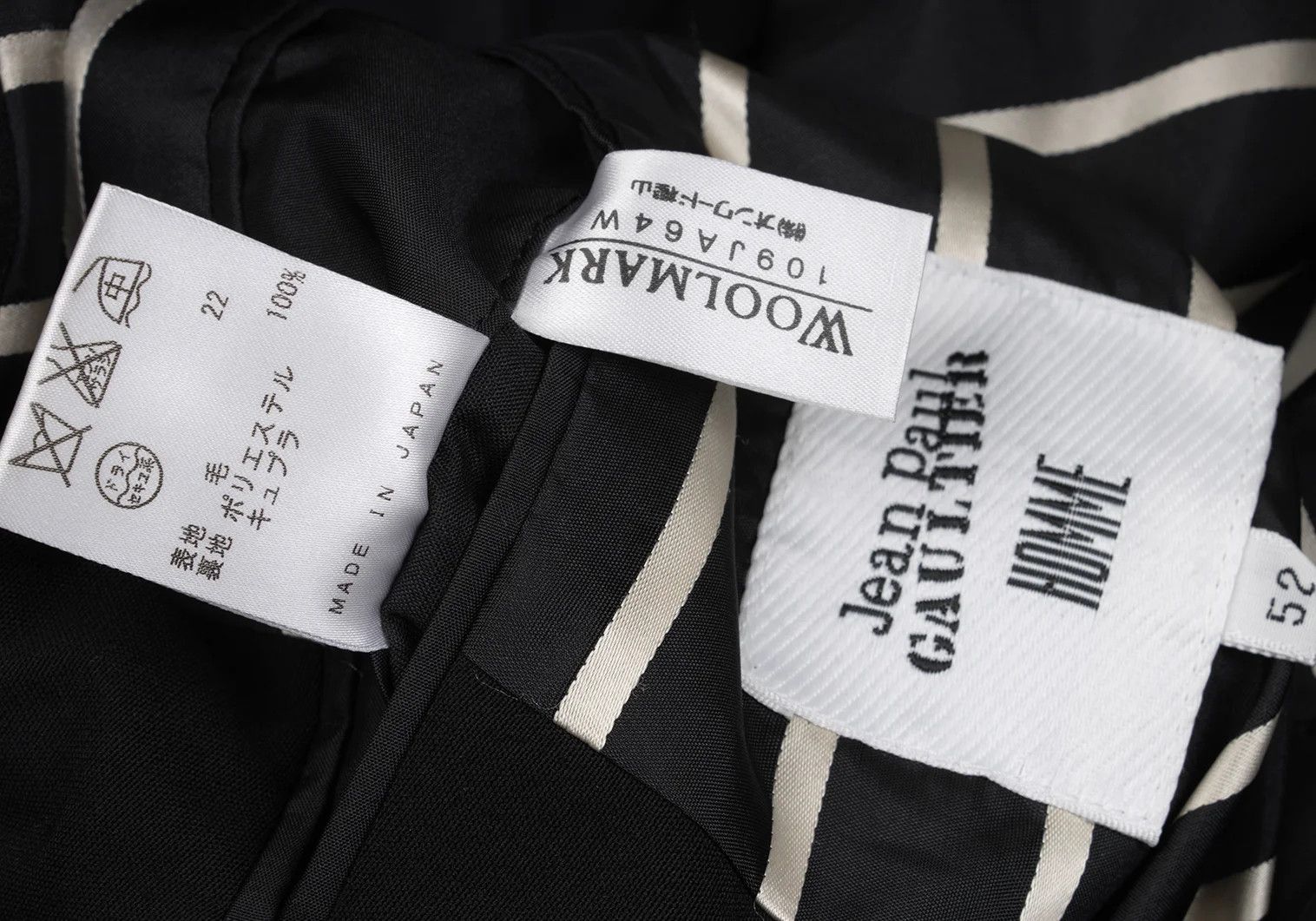 Jean Paul Gaultier Border Lining Wool Jacket in Black Size 52 Size US L / EU 52-54 / 3 - 16 Thumbnail