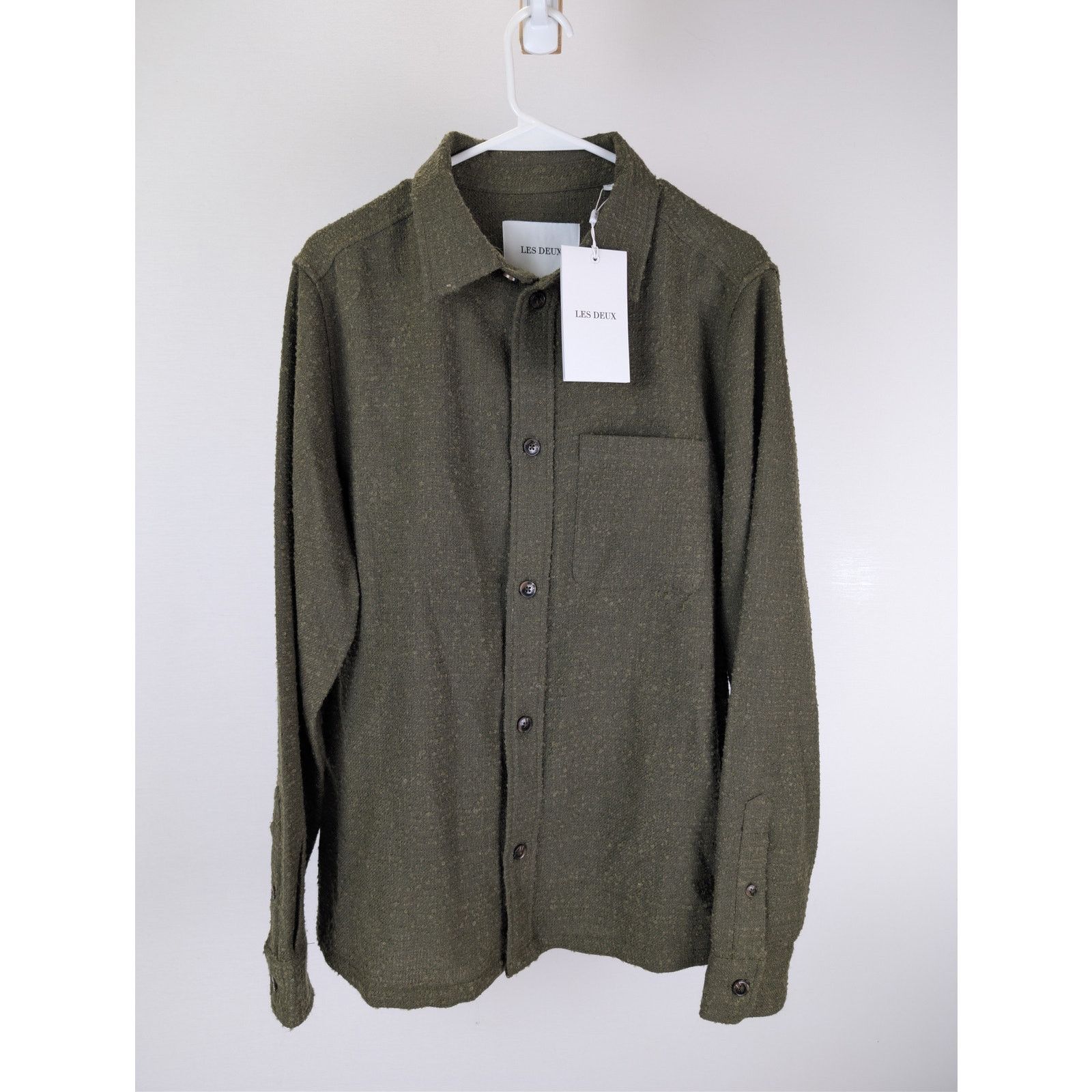 Les Deux o1rshd1 CC20 Kent Corduroy Shirt in Rosin Green Size US M / EU 48-50 / 2 - 2 Thumbnail