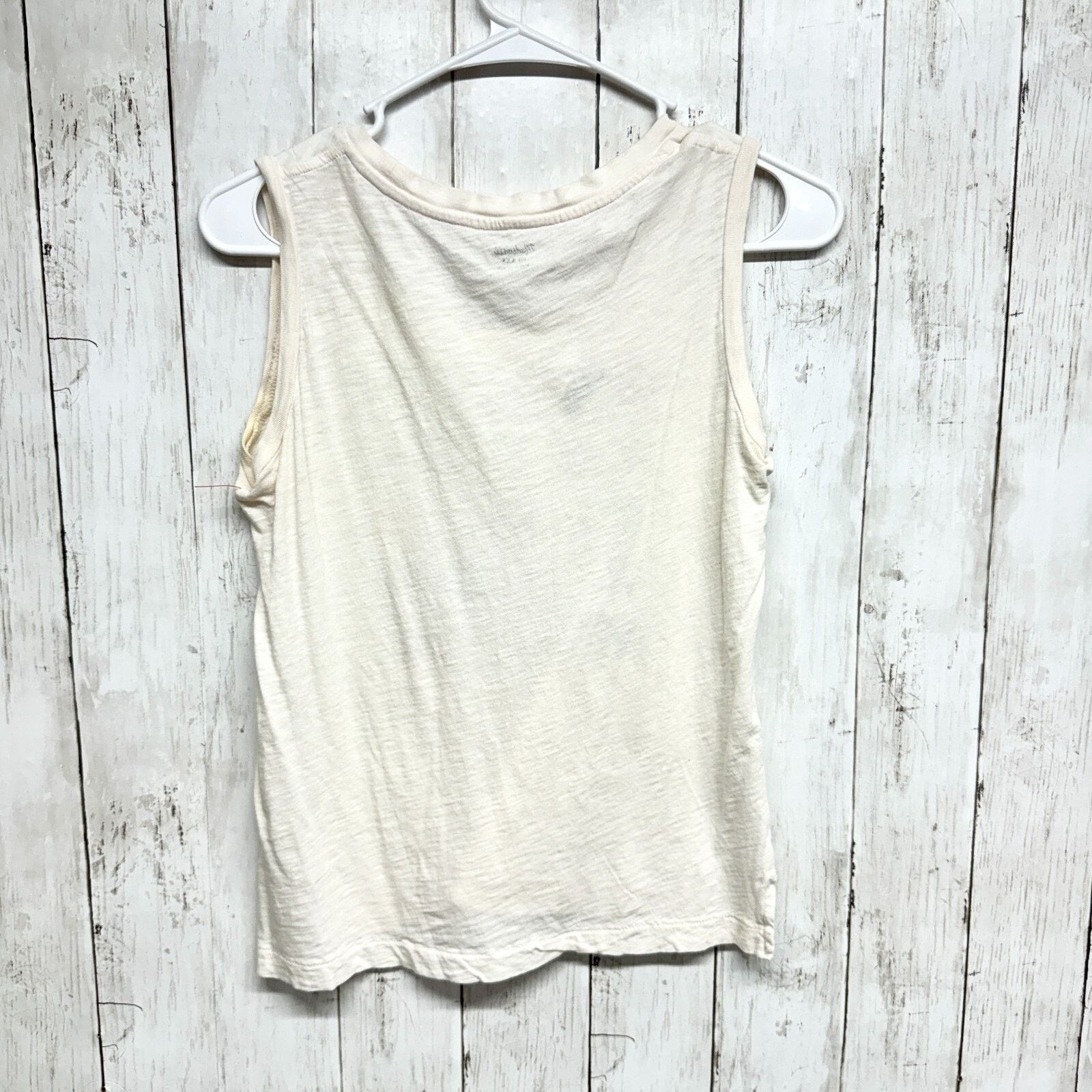 Madewell Madewell Tank Top XXS "Women" Crewneck Cotton Summer Ivory Size XXS / US 00 / IT 34 - 6 Thumbnail