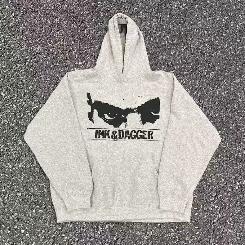 Japanese Brand × Vintage Gray washed retro eye print hoodie y2k Size US L / EU 52-54 / 3 - 1 Thumbnail