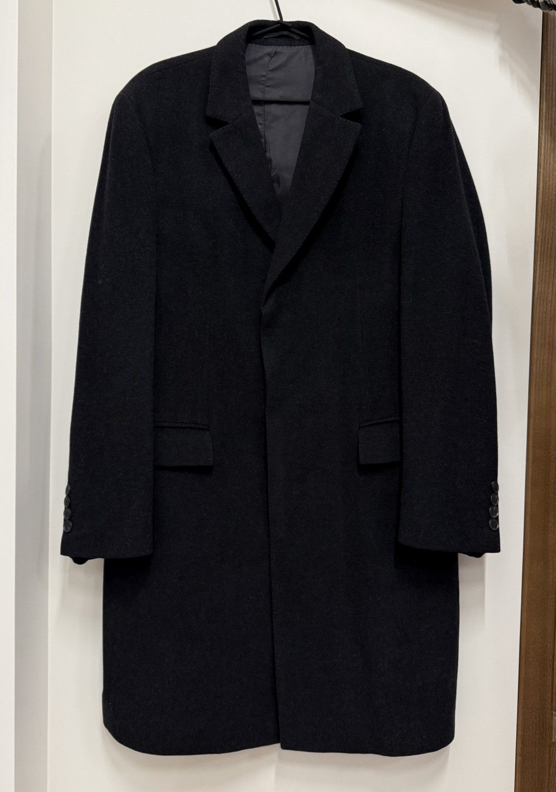 Hugo Boss Vintage Hugo Boss Wool Cashmere Black Coat Size US M / EU 48-50 / 2 - 1 Thumbnail
