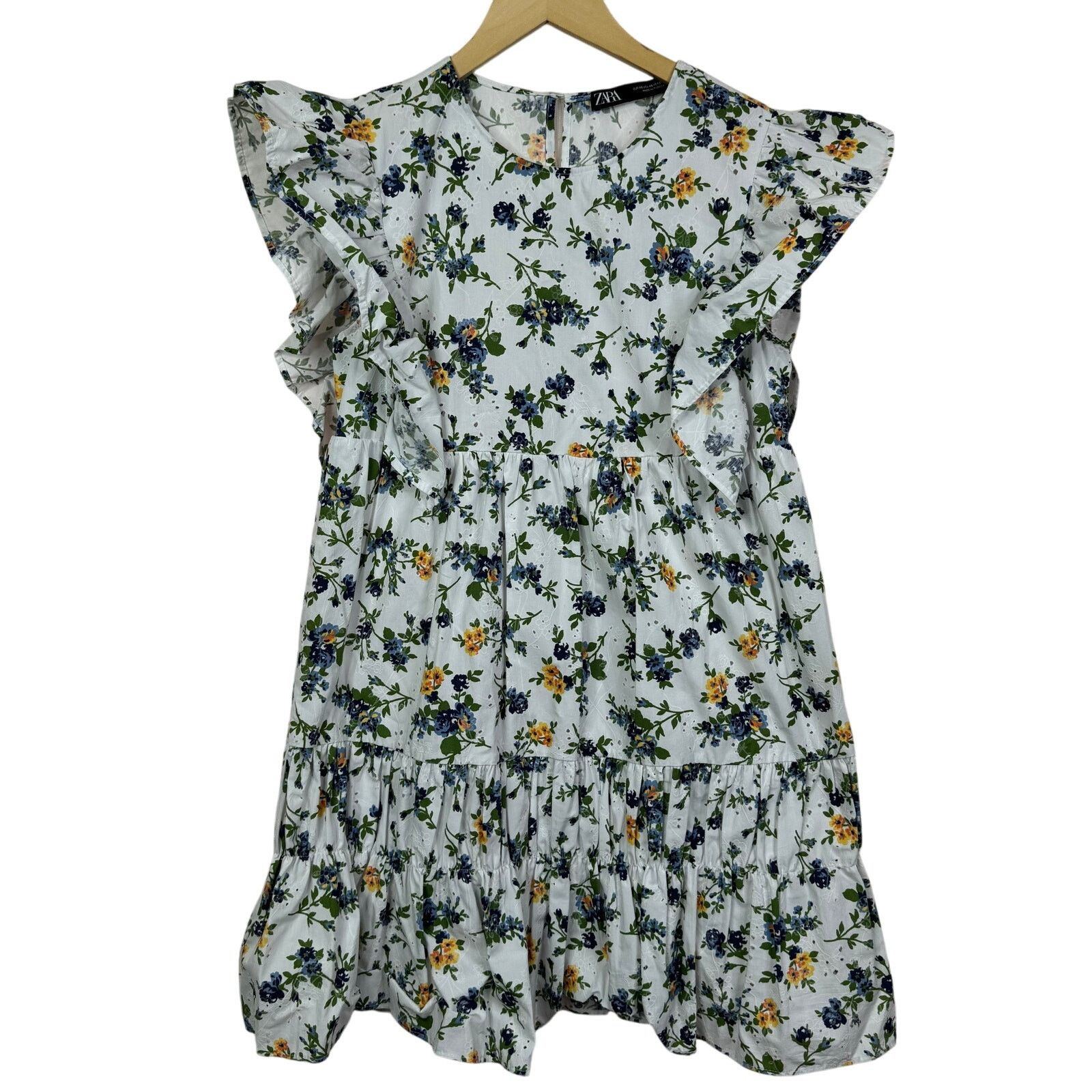 Zara Zara green ecru floral midi dress size XS NWT | Grailed