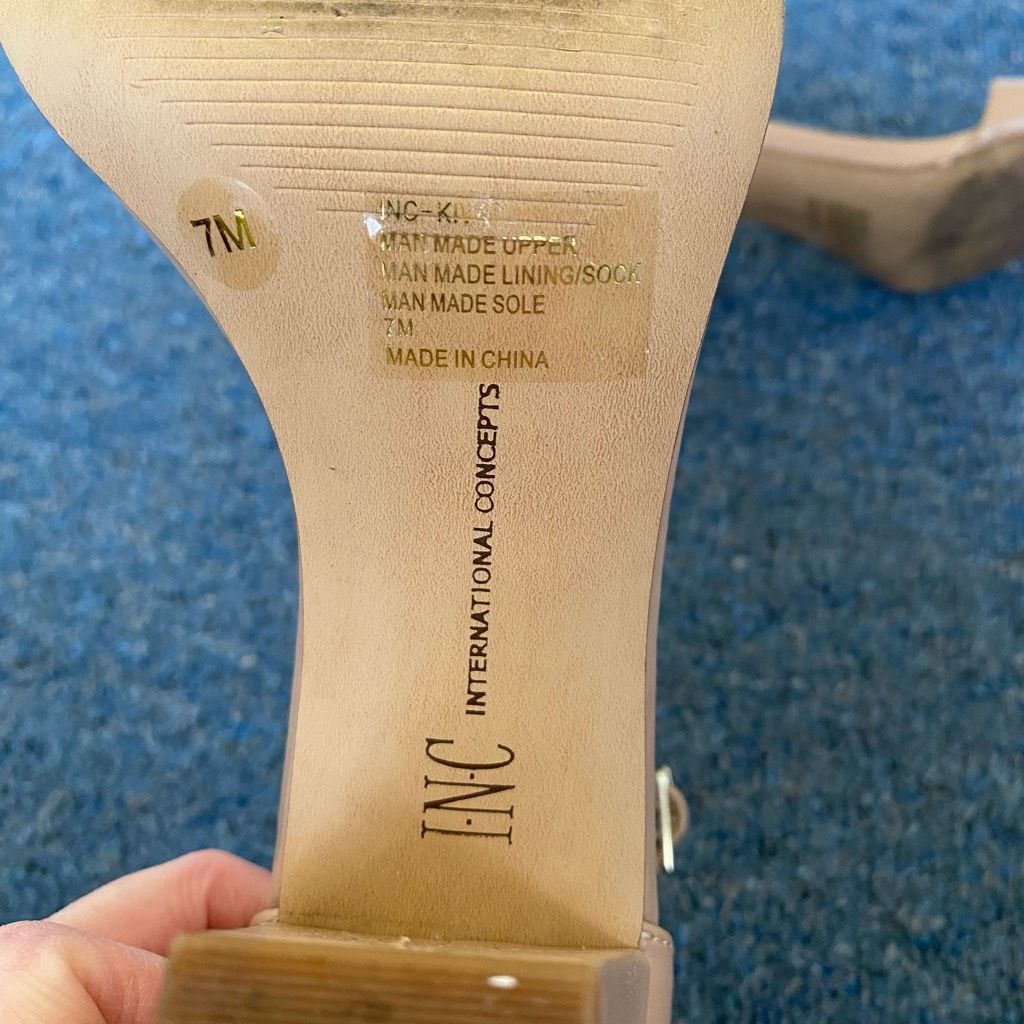 I.N.C INC International concepts women 7 tan open toe strap 3.5” h Size US 7 / IT 37 - 7 Thumbnail