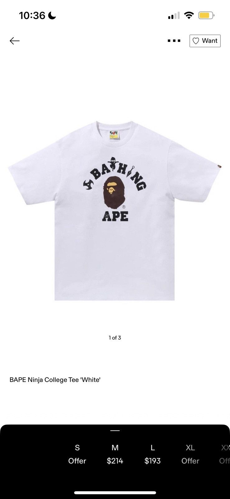 Bape Ninja College Tee Size US M / EU 48-50 / 2 - 1 Thumbnail