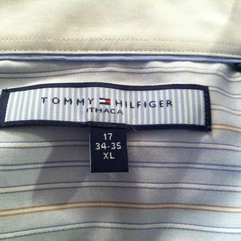 Tommy Hilfiger TOMMY HILFIGER MENS NEW BLUE 100%COTTON DRESS SHIRT 17/34-35 Size US XL / EU 56 / 4 - 5 Thumbnail