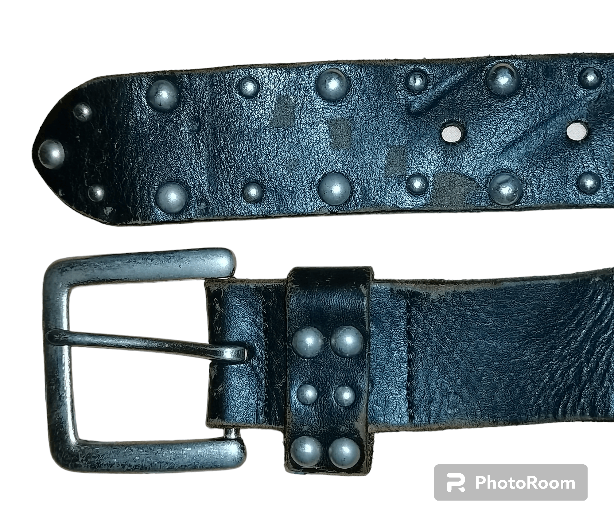 Genuine Leather CUSTOM STUDDED LEATHER BELT Size 38 - 4 Thumbnail