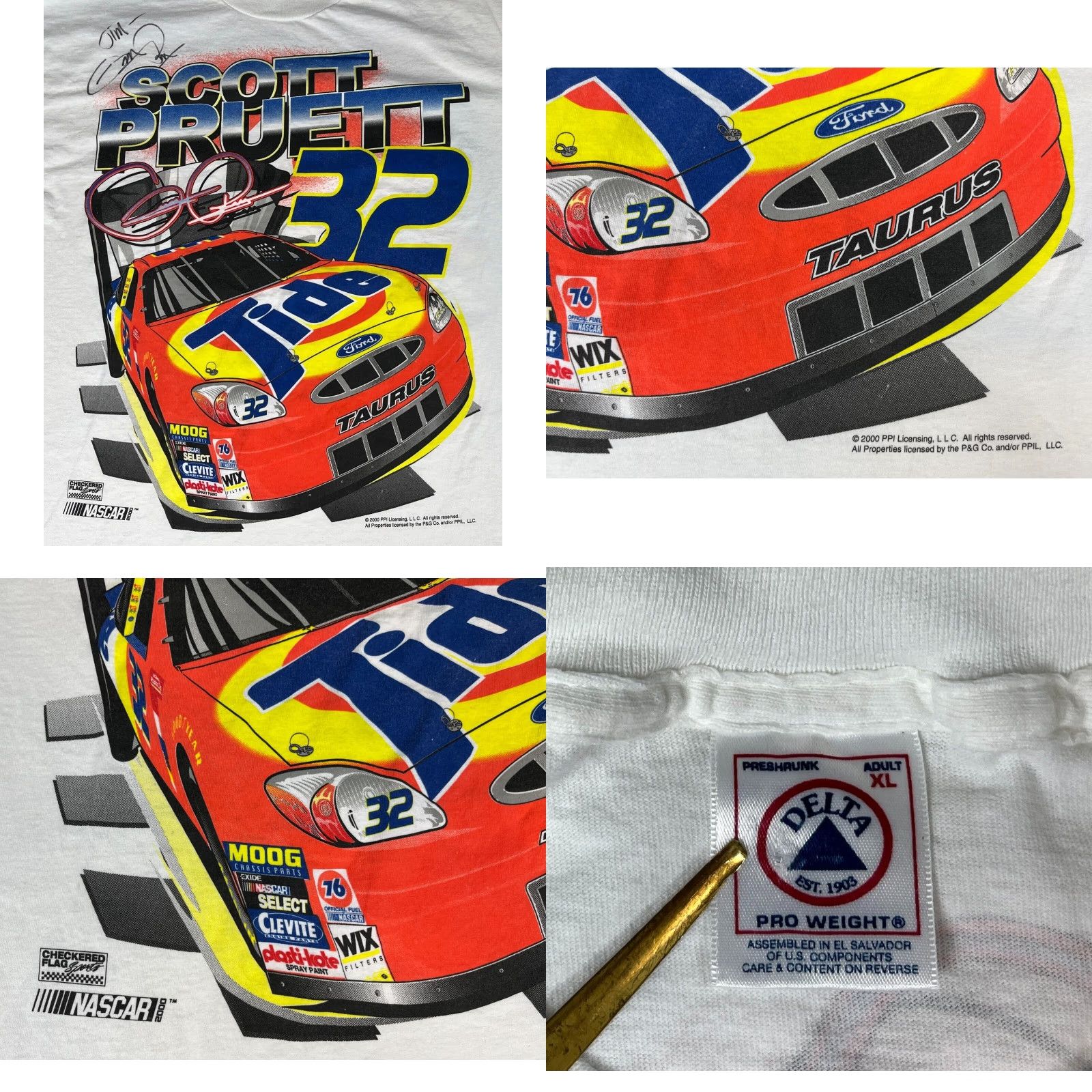 Delta VINTAGE Nascar Scott Pruett T-Shirt XS? XL? wait no del? Size US XL / EU 56 / 4 - 8 Thumbnail