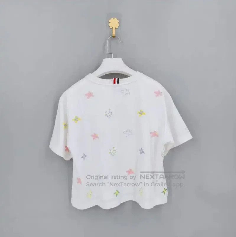 Thom Browne Thom Browne Women's White Cotton T-Shirt . Size XL / US 12-14 / IT 48-50 - 2 Thumbnail