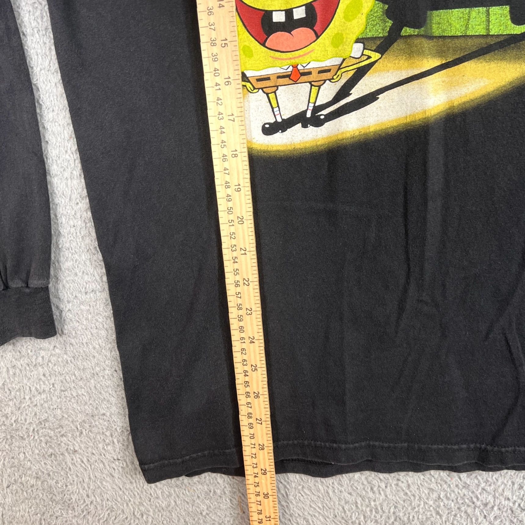 Hanes VINTAGE Hanes SpongeBob SquarePants Shirt Mens Large Black Long Sleeve Crew Neck Graphic Print Cartoon Retro Funny Movie 90s Mens Size US L / EU 52-54 / 3 - 5 Thumbnail
