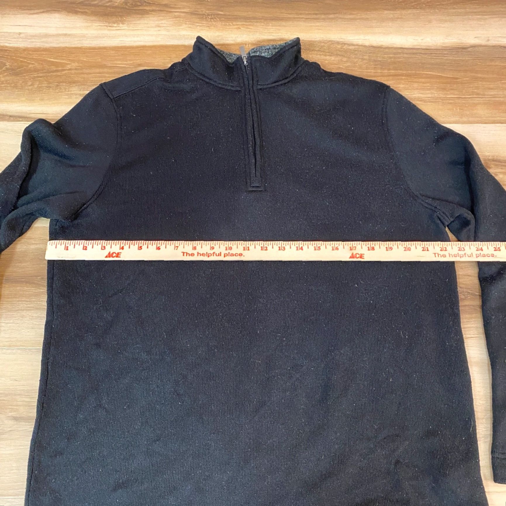 Vintage Aspen Mens XL Black 1/4 Zip Mock Neck Sweater Sweatshirt Performance Pullover Long Sleeve Casual Knit Sweater Size US XL / EU 56 / 4 - 7 Thumbnail
