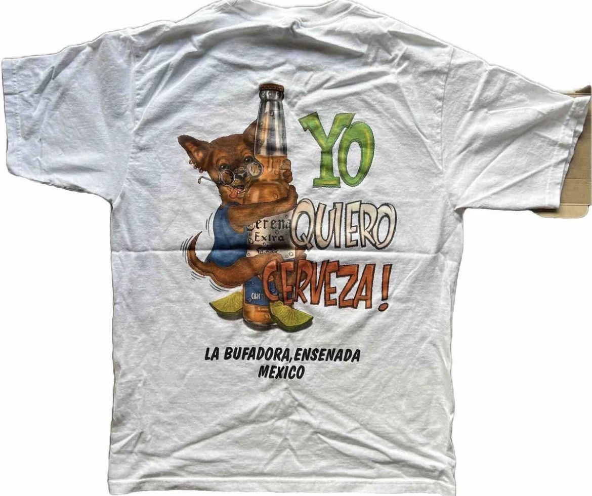 image of Vintage Yo Quiero Cerveza T Shirt in White, Men's (Size Medium)