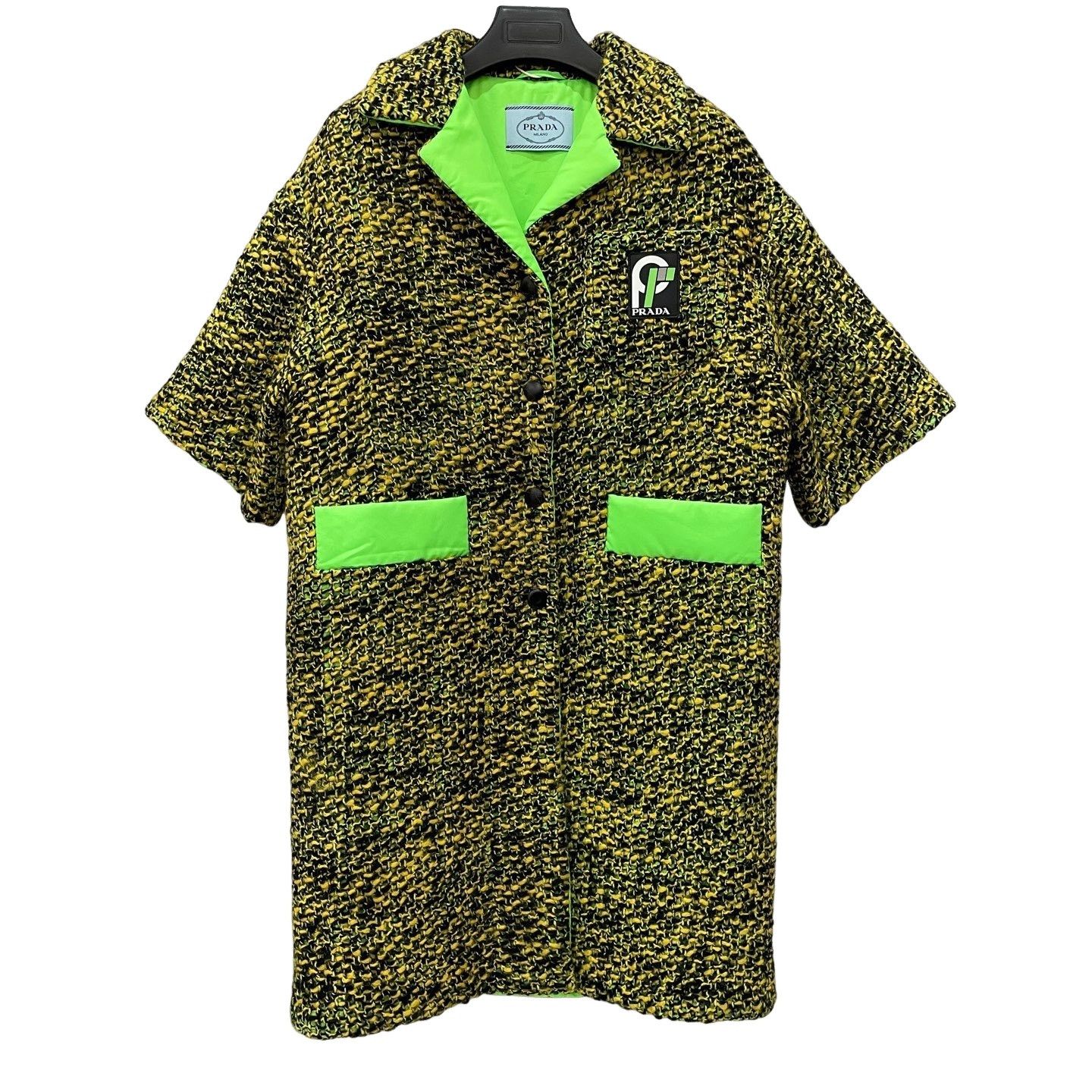 Prada Prada Tweed Neon Accent Padded Coat 40 Size S / US 4 / IT 40 - 1 Thumbnail