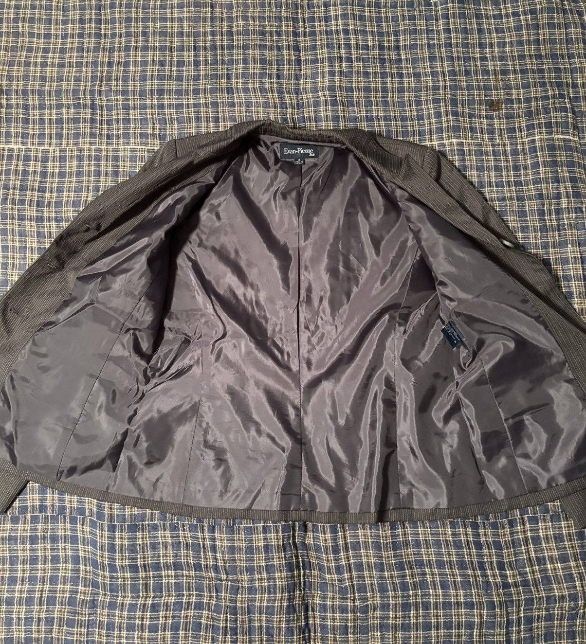 Evan Picone Ladies Blazer Pinstripe Jacket Business Evan Picone Suit Size L / US 10 / IT 46 - 2 Thumbnail