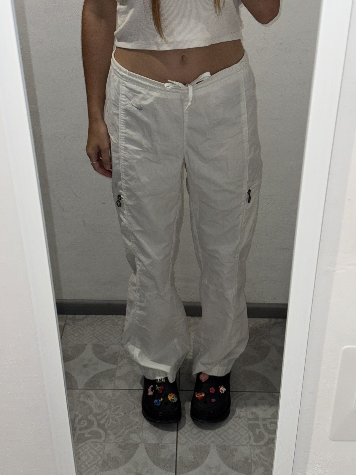 Nike VINTAGE NIKE MINI SWOOSH 2000s NYLON PANTS Size 27" / US 4 / IT 40 - 3 Thumbnail