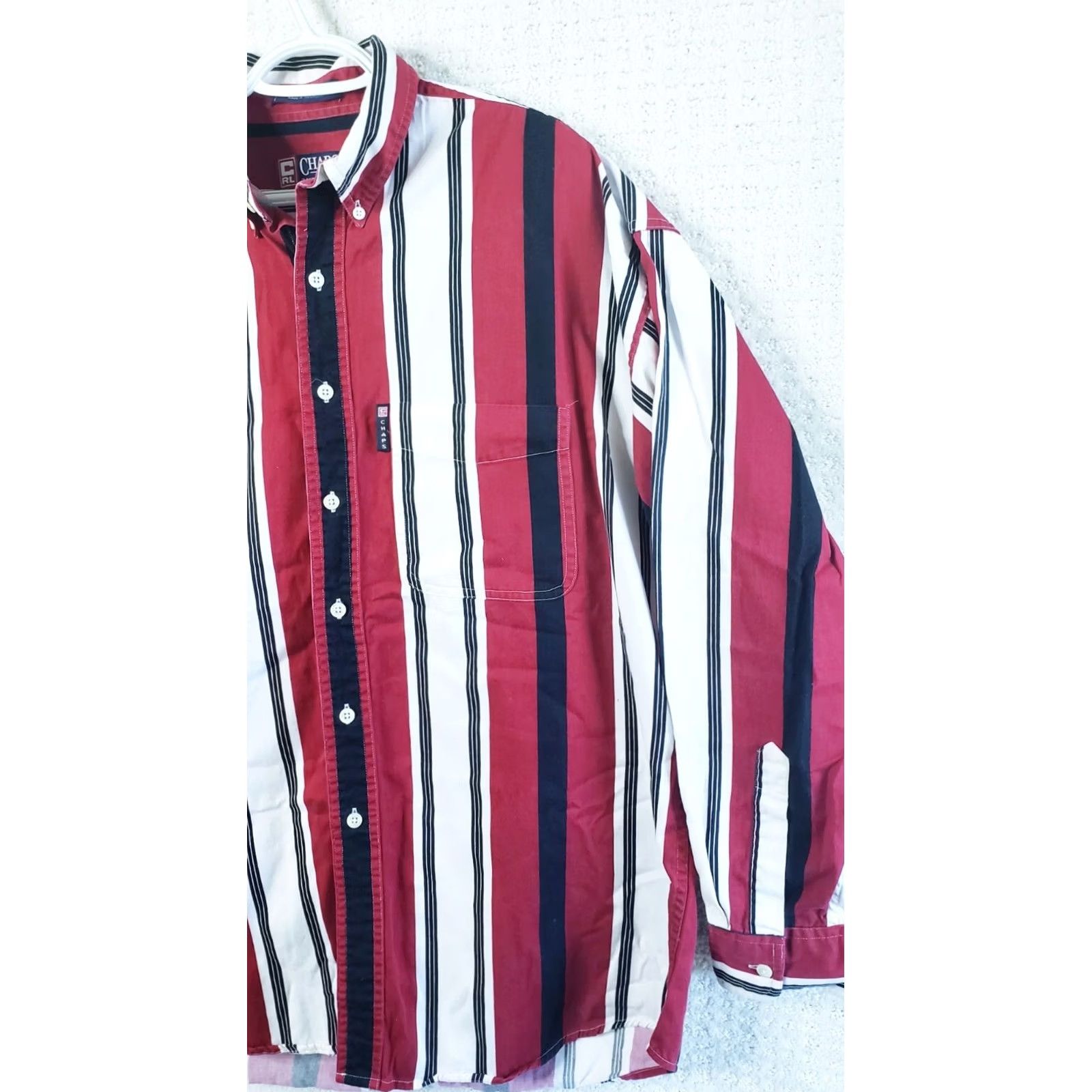 Ralph Lauren Chaps Ralph Lauren Men L Red Button-Down Long Sleeve Shirt Striped Cotton Size US L / EU 52-54 / 3 - 3 Thumbnail