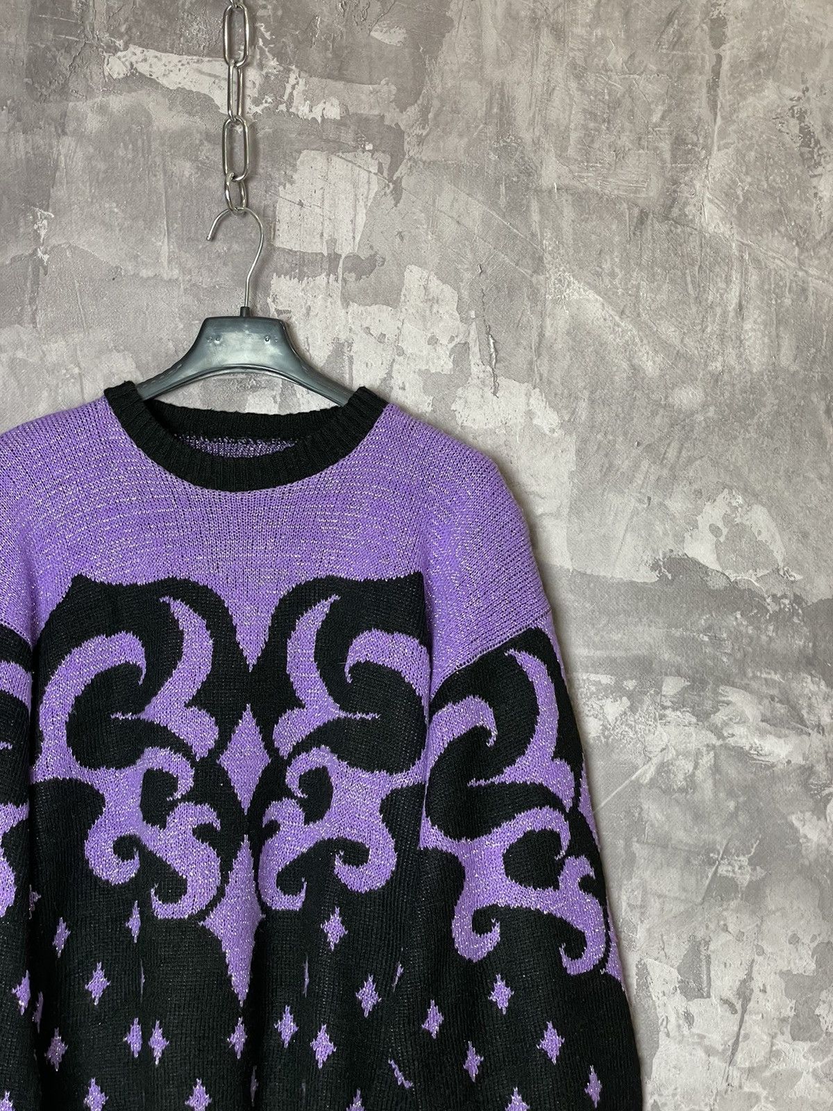 Affliction × Vintage Vintage Y2K Japanese style striped sweater streetwear Size L / US 10 / IT 46 - 3 Thumbnail
