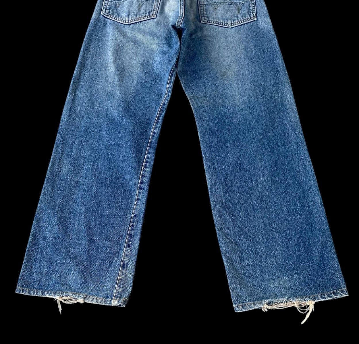 Edwin VTG 90S EDWIN 505 REDLINE GRUNGE BLUEWASH DISTRESSED DENIM Size US 29 - 13 Thumbnail