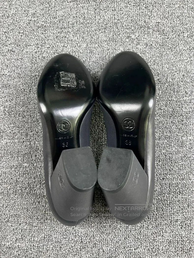 Chanel Chanel Black Leather Heels Classic Style. Size US 5 / EU 37 - 6 Thumbnail