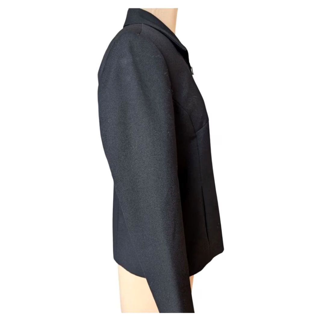 Vintage VINTAGE Sag Harbor Petite Black Wool Blazer Jacket 8P Zip Front Blazer Womens Clothing Black 8P Fashion Size M / US 6-8 / IT 42-44 - 3 Thumbnail