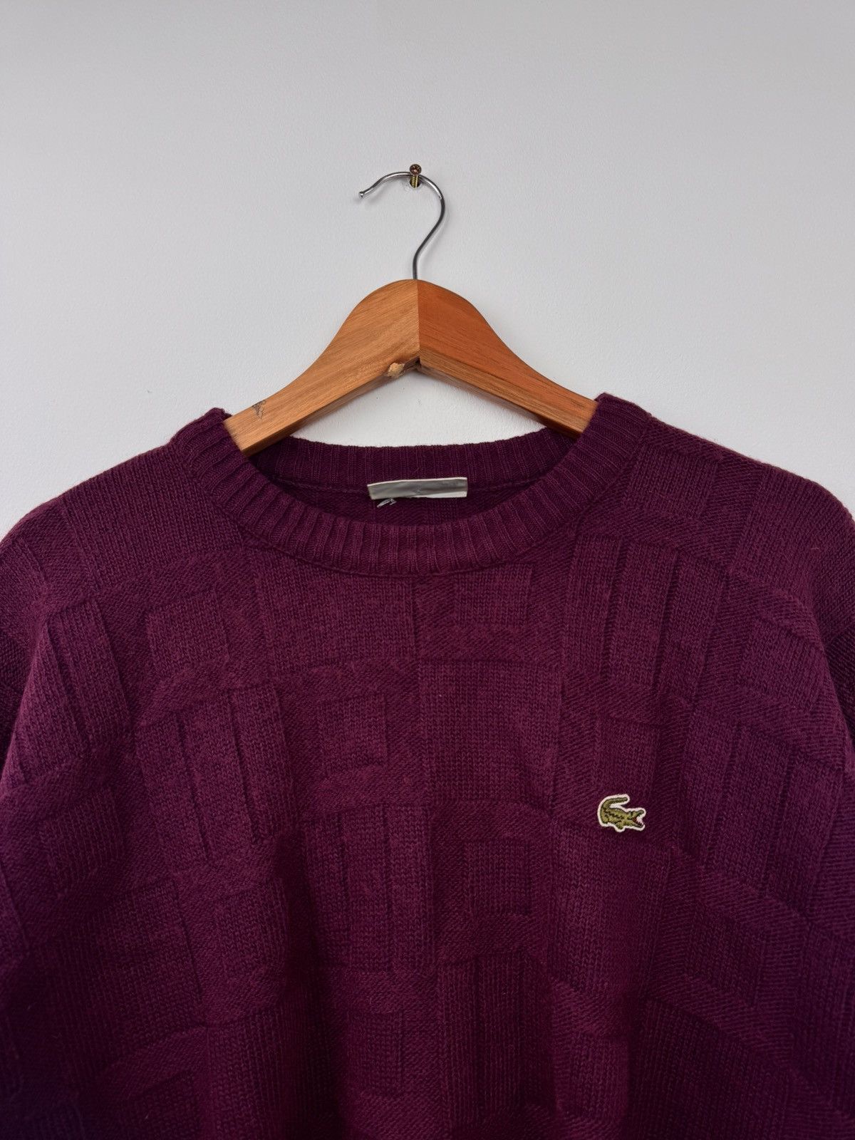 Lacoste Lacoste Men Crew Neck Sweater Vintage Burgundy Size L Size US L / EU 52-54 / 3 - 2 Thumbnail