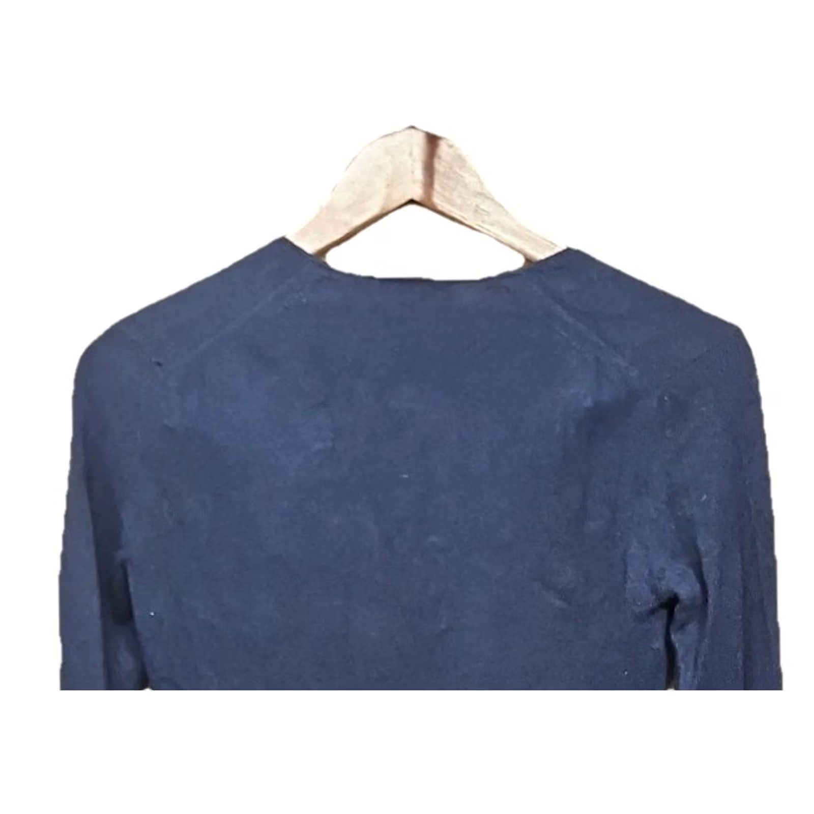 Theory Theory Sweater Women’s Petite Small V-Neck 100% Cashmere Navy Blue Pullover Size S / US 4 / IT 40 - 7 Thumbnail