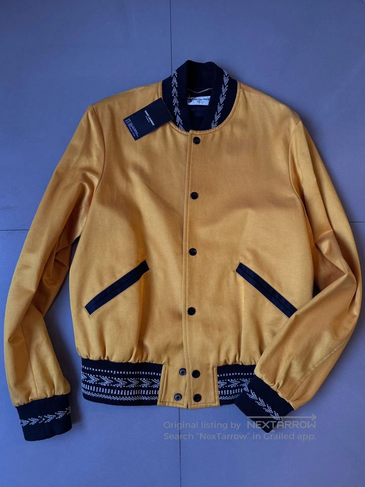 Saint Laurent Paris Saint Laurent Yellow Baseball Jacket. Size US M / EU 48-50 / 2 - 1 Thumbnail