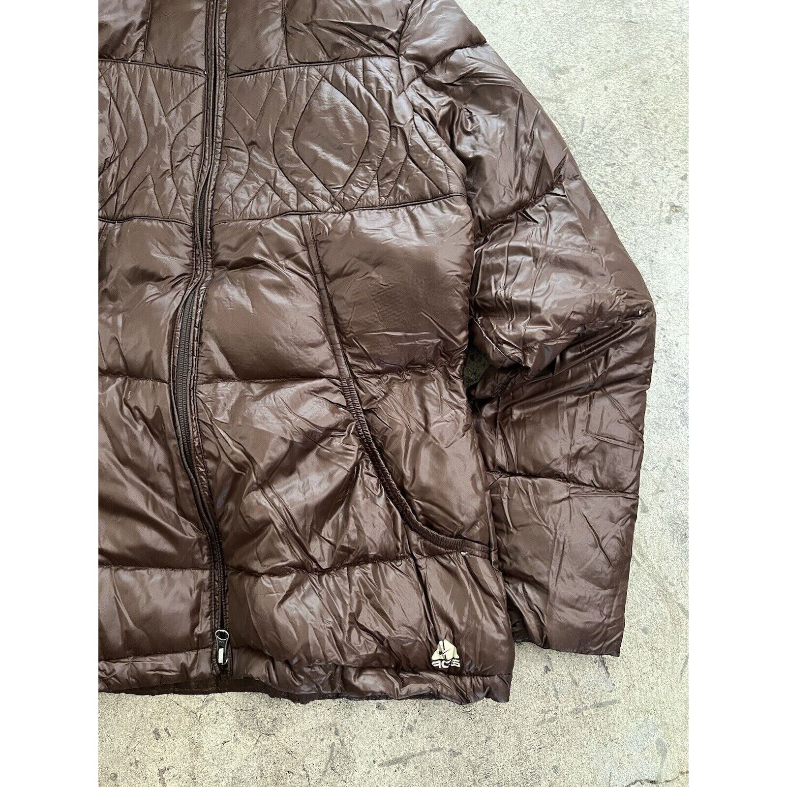 Nike ACG NIKE ACG 550 Fill Brown Down Jacket Size Small Quilted Size S / US 4 / IT 40 - 3 Thumbnail