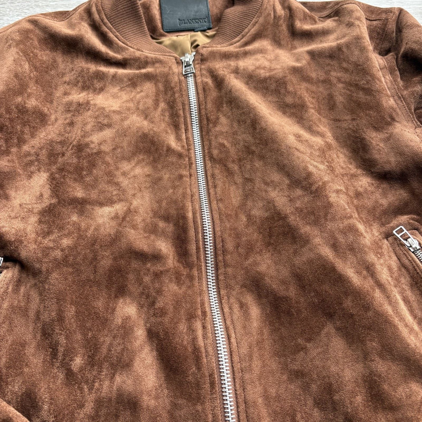 BLANKNYC Blank NYC Men Brown Faux Suede Bomber Jacket XL Size US XL / EU 56 / 4 - 3 Thumbnail