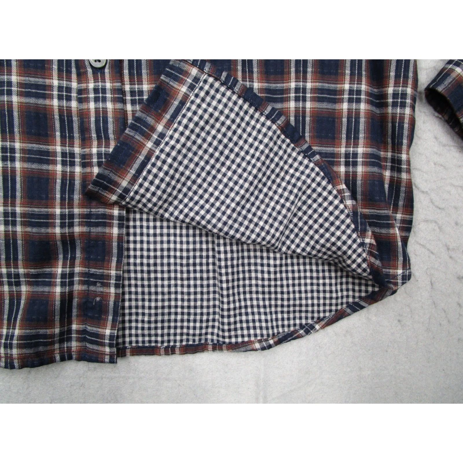 Vince Vince Mens Large Blue Plaid Button-Up Long Sleeve Shirt - Cotton Classic Fit, Lightweight Size US L / EU 52-54 / 3 - 5 Thumbnail