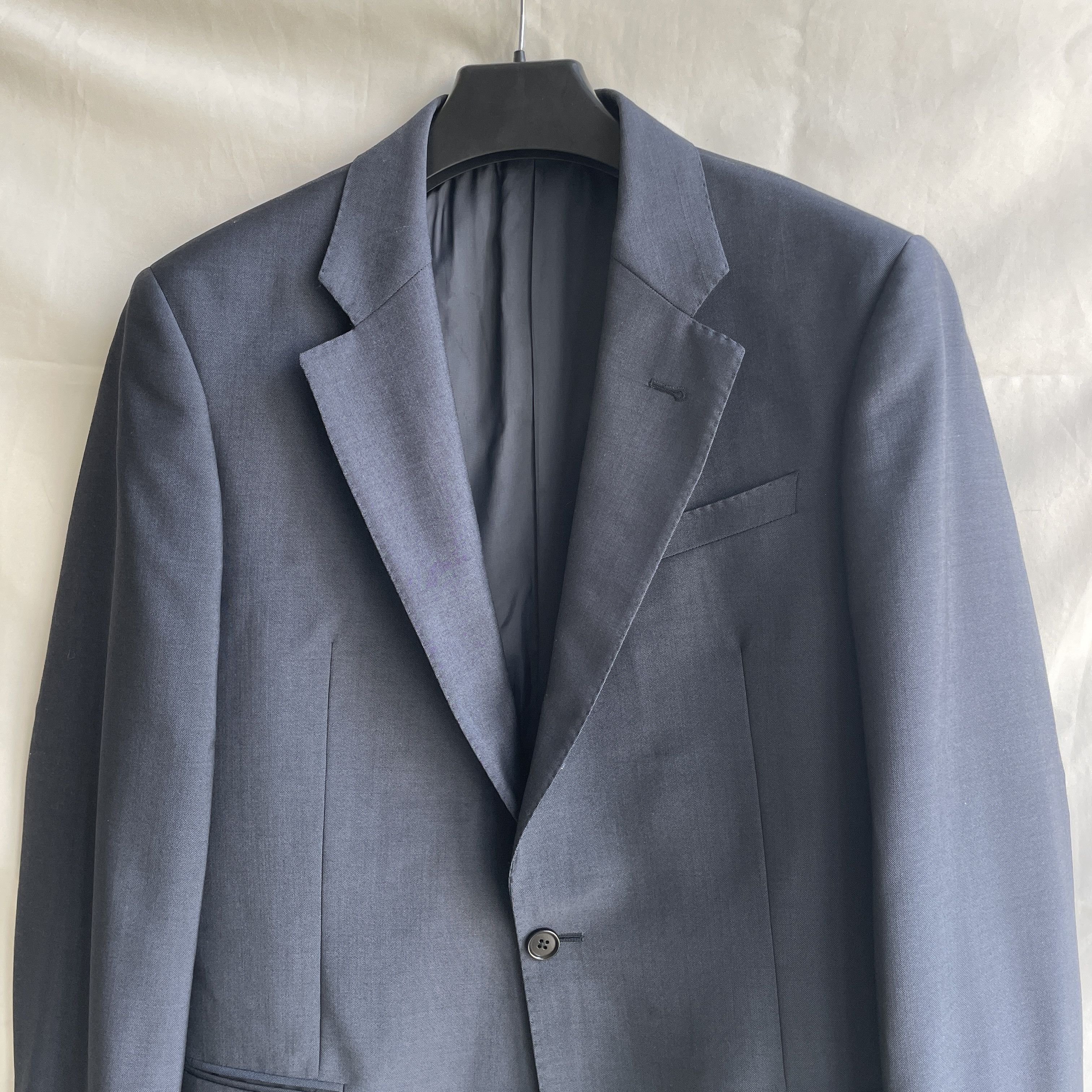 Armani Collezioni Armani Collezioni Navy Solid Wool Mohair Suit Jacket Blazer Size 40R - 4 Thumbnail