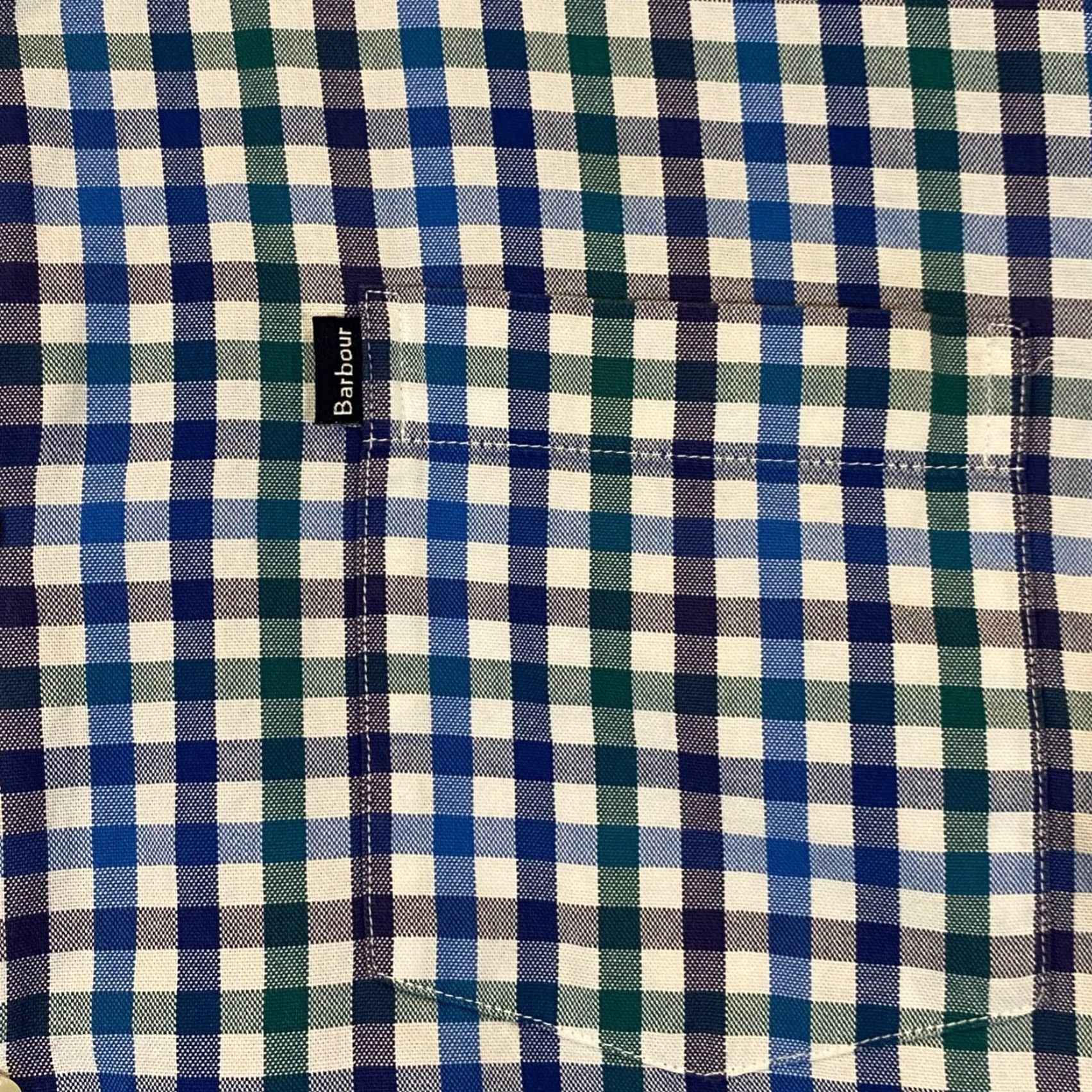 Barbour VINTAGE Barbour Shirt Mens Large Plaid Cotton Button-Down Long Sleeve Casual Business Formal Seasonal Classic Blue White Green Mens Size US L / EU 52-54 / 3 - 4 Thumbnail