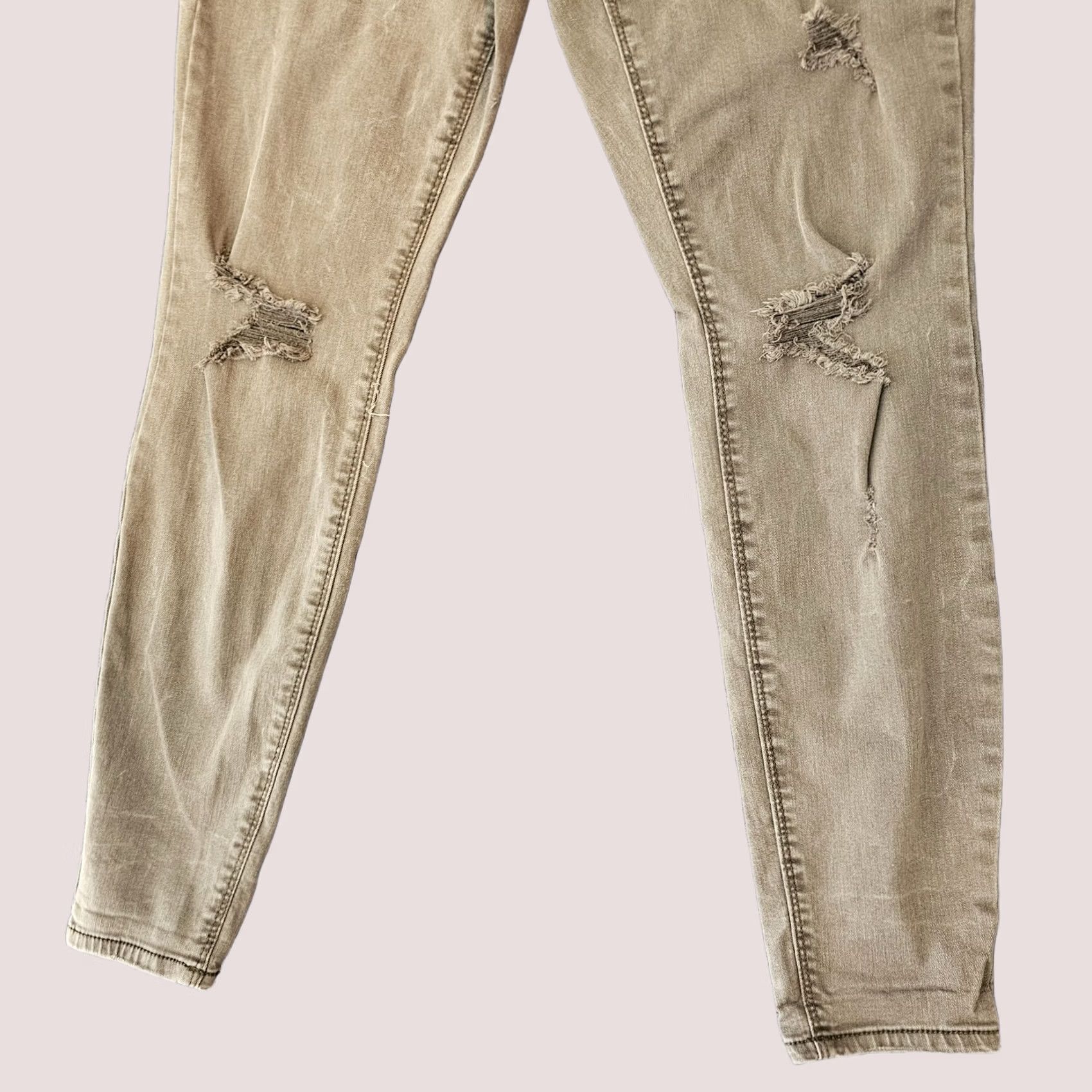 Vintage Mudd Juniors Brown High Rise Denim Jeggings Size 7 Distressed Girls Womens 5-Pocket Stretch Jeans Size 28" / US 6 / IT 42 - 1 Thumbnail